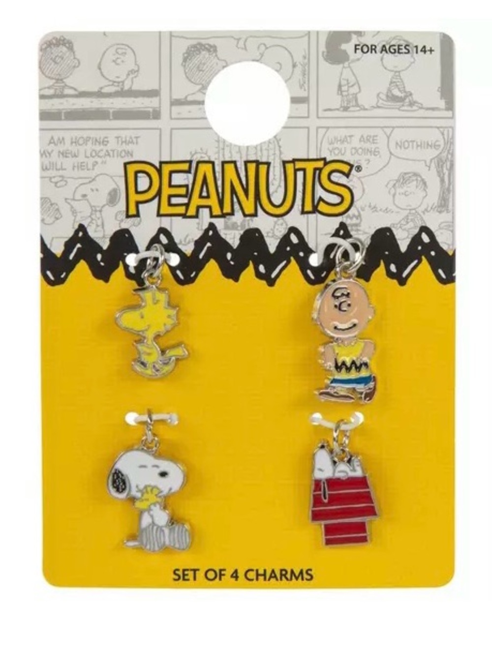 Peanuts Yellow/Black/White/Red Small Pet Charm Set - 4pc